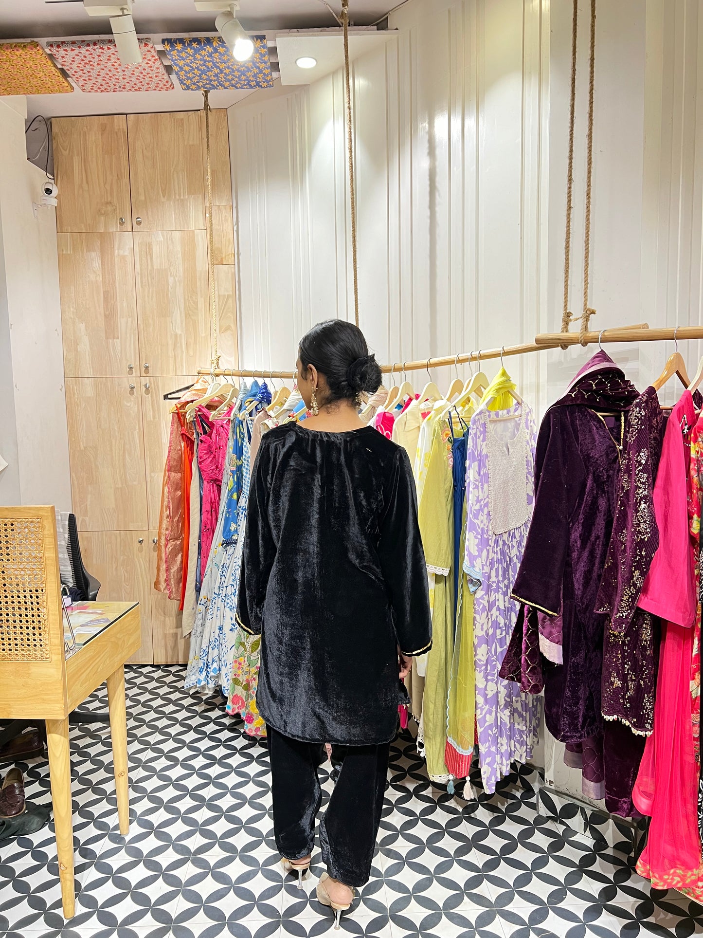 CHARCOAL VELVET co-ord set