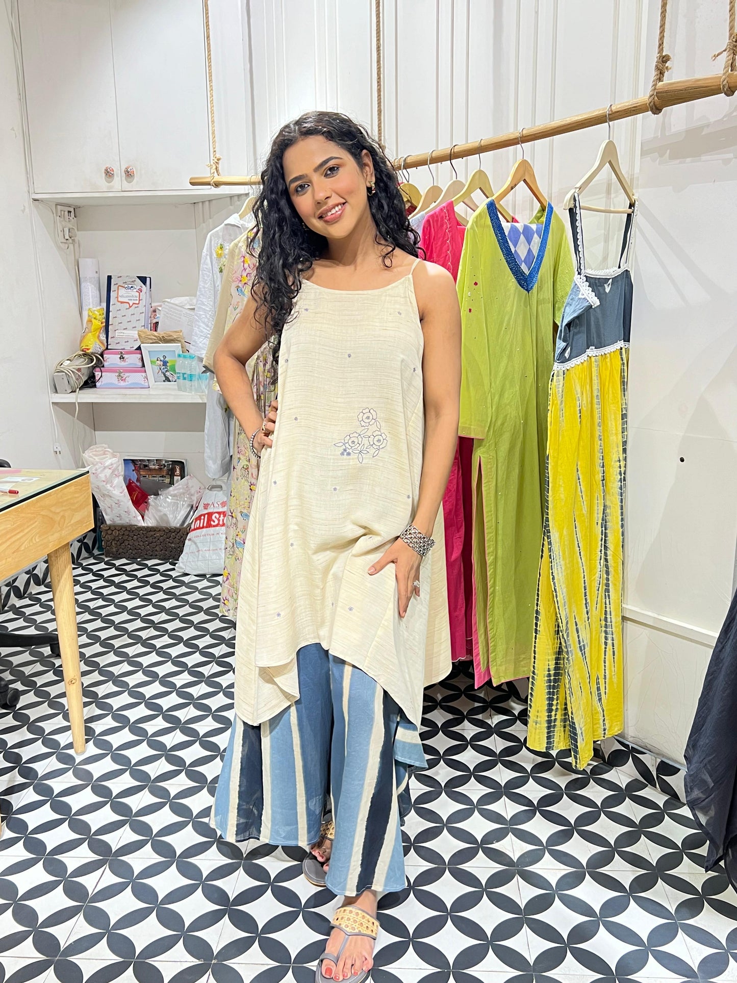 IVORY EMBROIDERED co-ord set