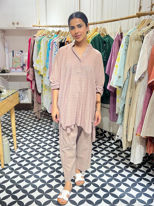 BEIGE CHECKMATE co-ord set